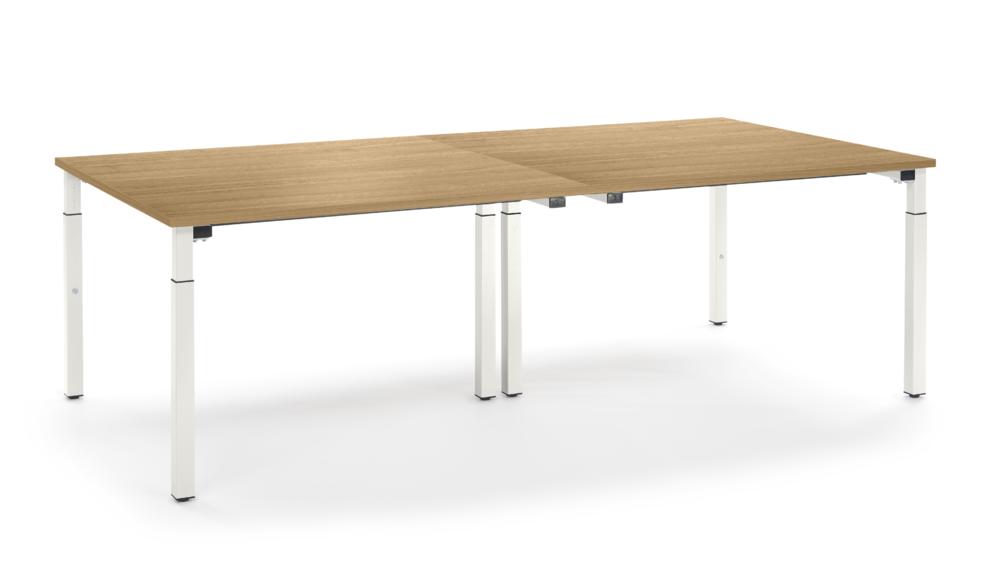 Konferenztisch System MODUL | licht eik | 2400 | 1200 | aluzilver RAL 9006