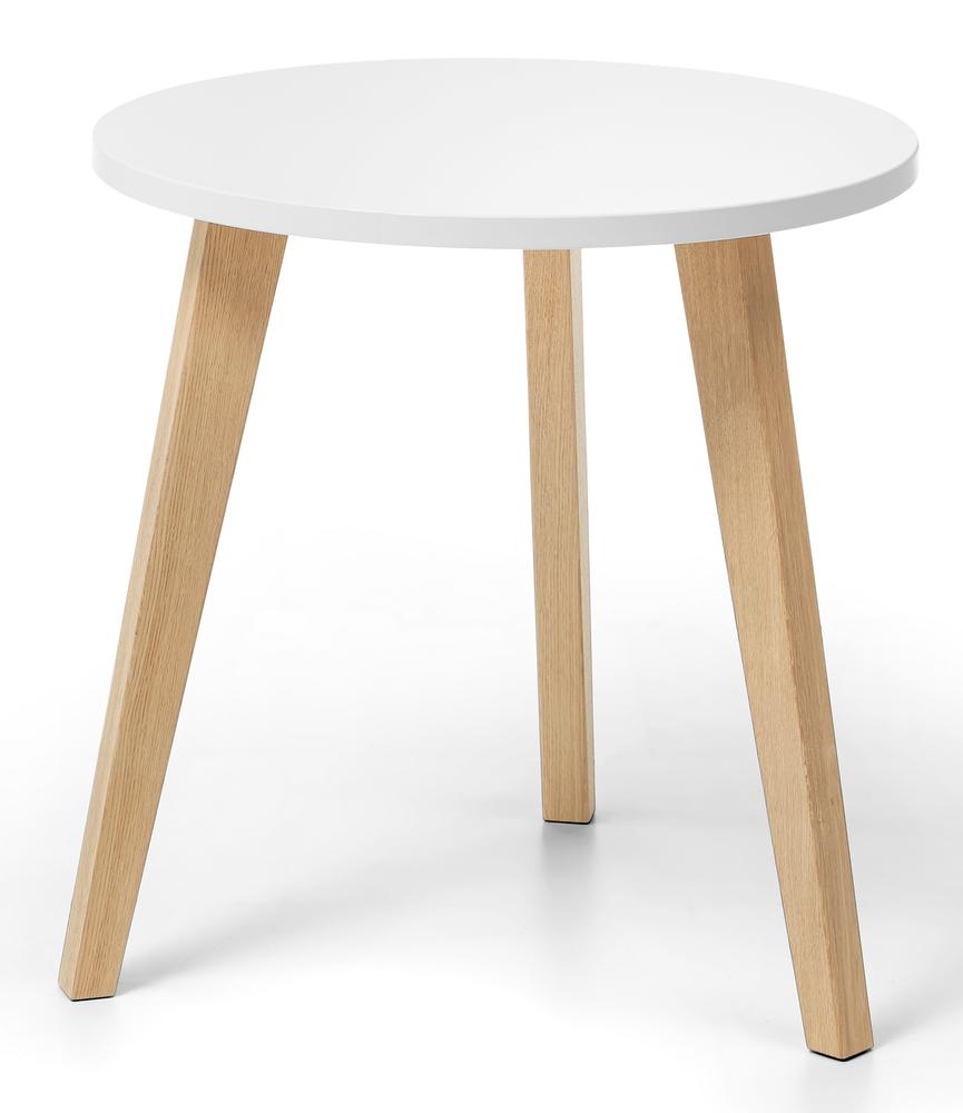 Bijzettafel OAK | wit | rond