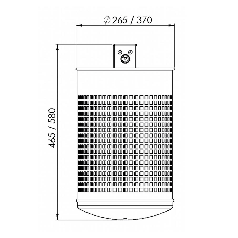 Ronde afvalbak met vierkante perforaties | kobaltblauw RAL 5013 | 50,00