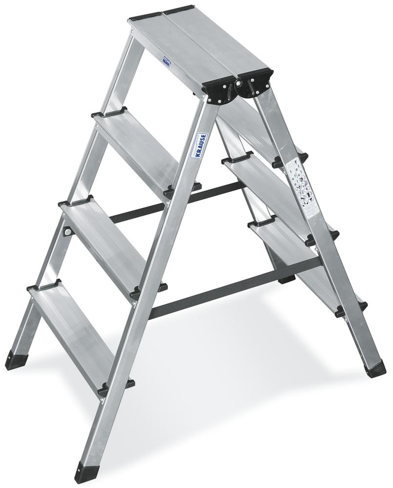Aluminium dubbele trap | 2 x 4 treden
