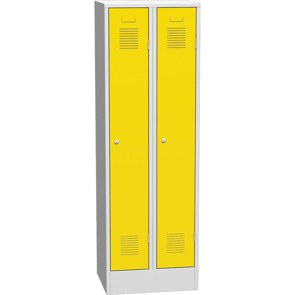 Metalen garderobekast Delta PROTECT | verkeersgeel RAL 1023 | 300 | haak- en oogslot