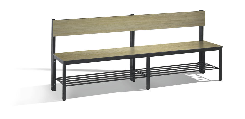 Bank met rugleuning Basic Plus | eikdecor | 1960 | Met rugleuning | vrijstaande zitbank | met schoenenrooster