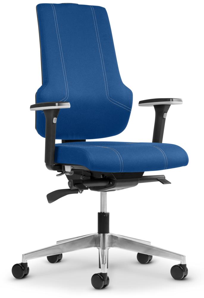 Bureaustoel AMATO | blauw | gepolijst | zonder hoofdsteun