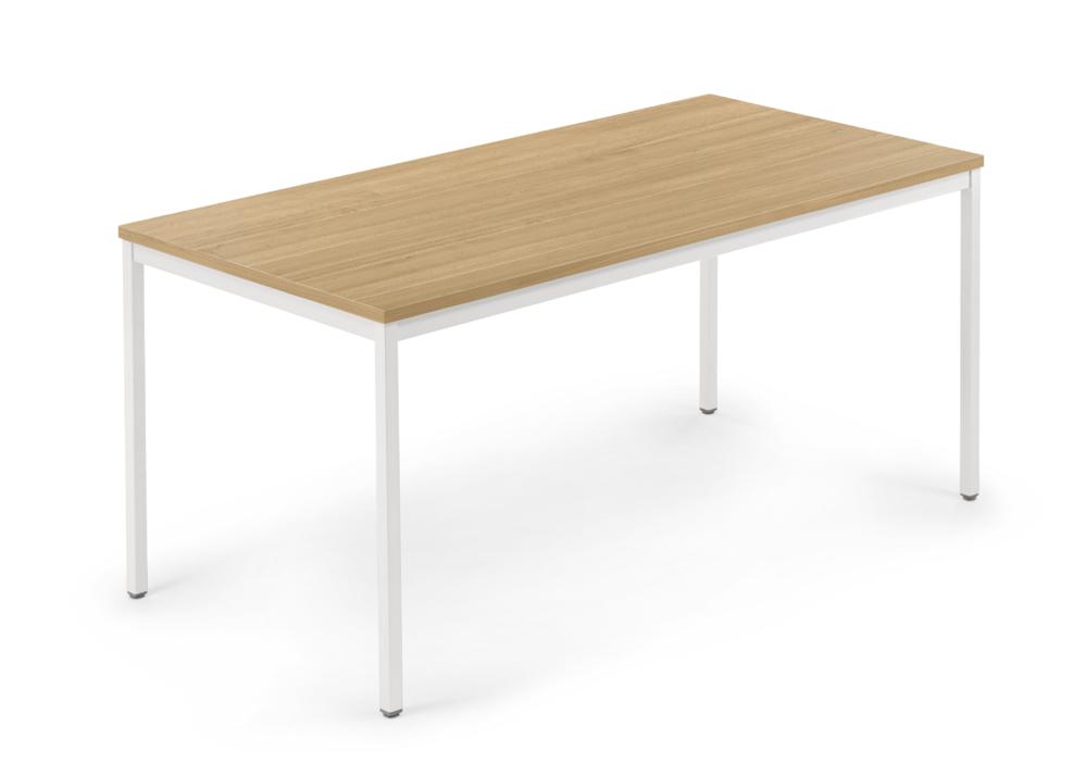 Vergader- en conferentietafels PROFI MODUL | licht eik | 1800 | 800 | wit RAL 9016 | rechthoek