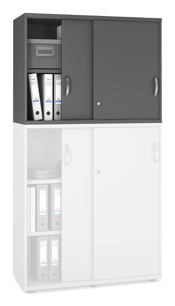 Opzetschuifdeurkast PROFI MODUL | antraciet | 1000 | 750 mm (2 OH)