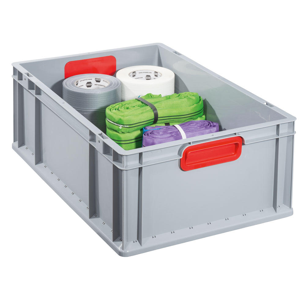Professionele eurobox 400 x 300 | 120 | L400 x B300 x H120 mm | gladde bodem, met gesloten greep