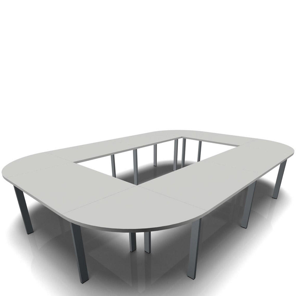 Conferentietafel DELTA-ORBIS | lichtgrijs | 4800 | rechthoekig, 16 zitplaatsen | donkergrijs RAL 7012