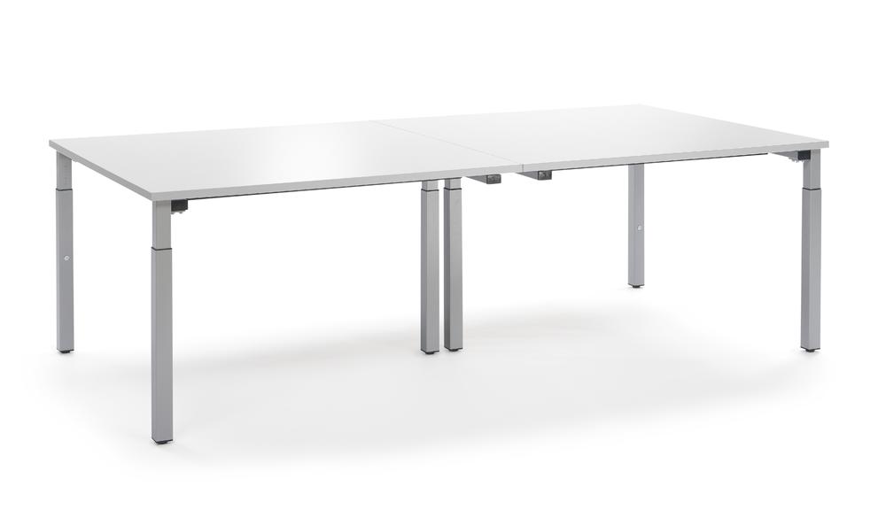 Conferentietafel-Systeem MODUL | wit | 3200 | 1600 | aluzilver RAL 9006