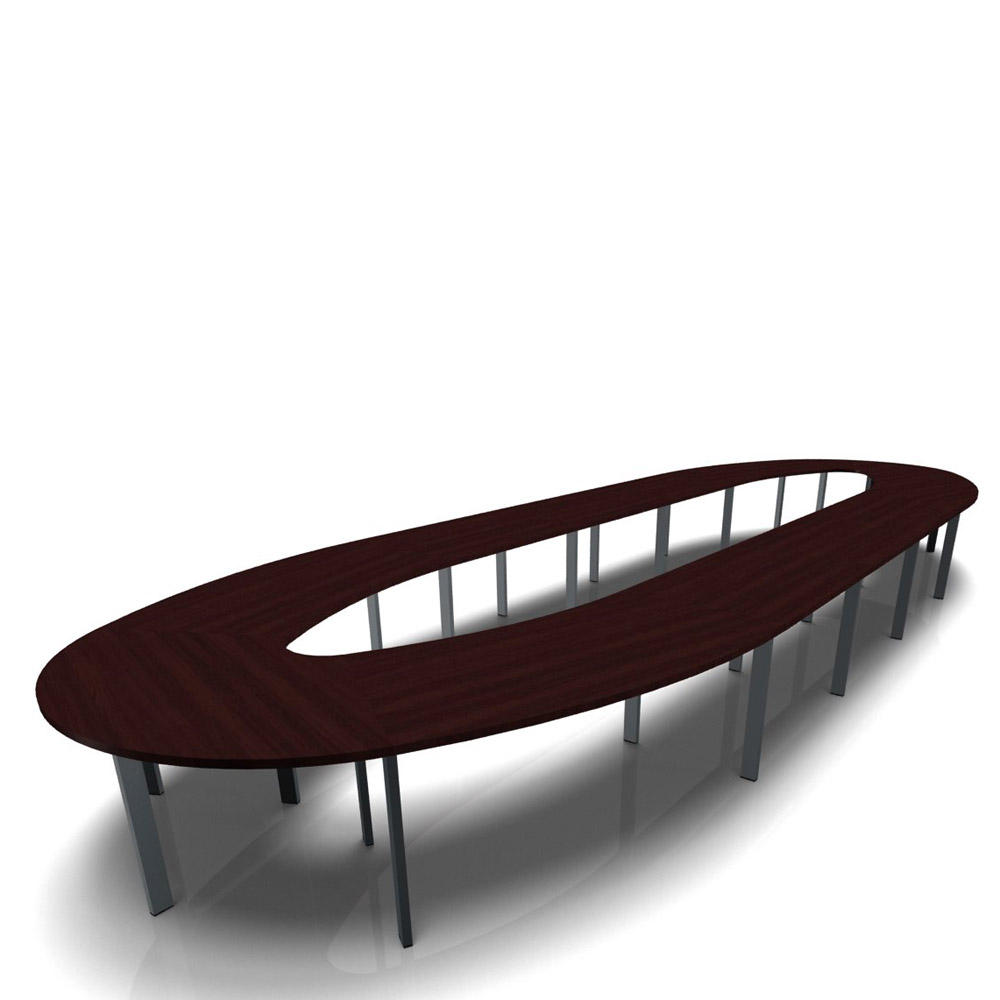Conferentietafel DELTA-ORBIS | wenge | 9230 | ovaal, 24 zitplaatsen | donkergrijs RAL 7012