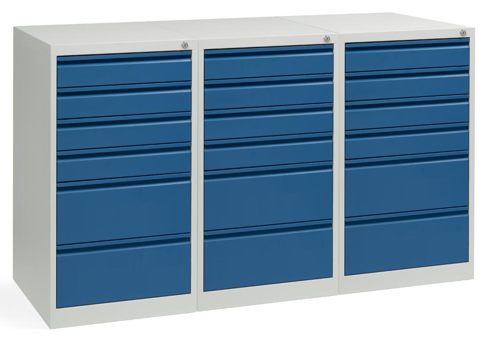 Dossierkasten WS PROFI SYSTEM met greeplijsten | SET 3x 6 lades, 4 x 100mm, 2 x 200 mm