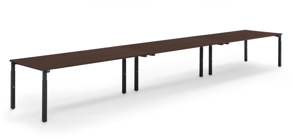 Konferenztisch System MODUL | nootdecor donker | 4800 | 1600 | zwart RAL 9005