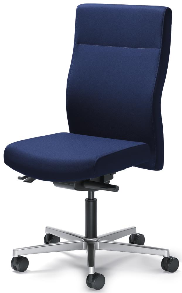 Bureaustoel winSIT zonder armleggers | donkerblauw | zitneigingautomatic, zitdiepteverstelling | aluzilver