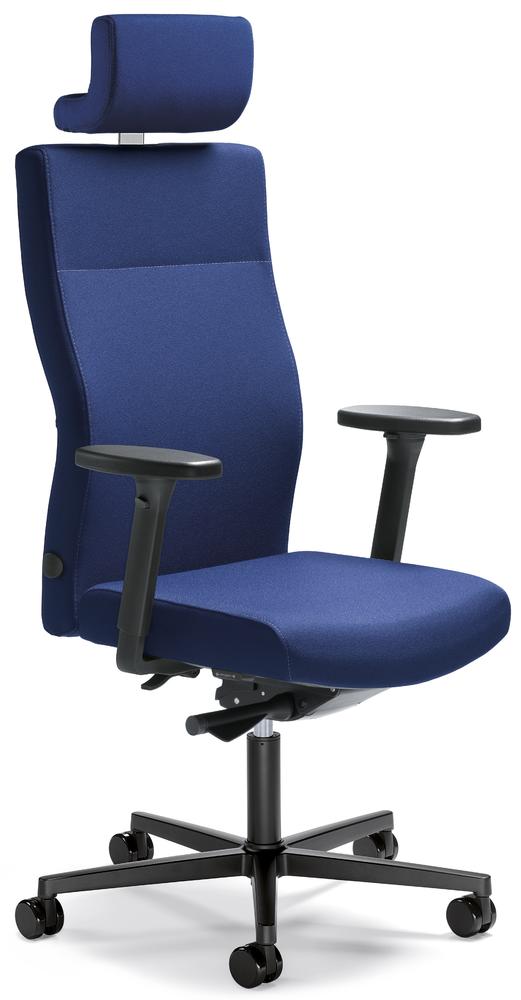 Bureaustoel winSIT zonder armleggers | blauw | zwart | inclusief hoofdsteun