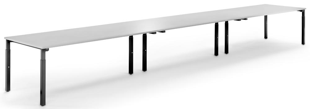 Conferentietafel-Systeem MODUL | lichtgrijs | 6000 | 1000 | zwart RAL 9005
