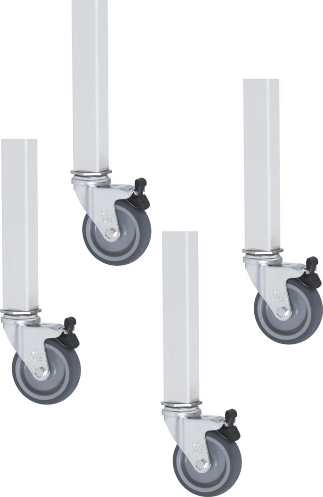 Wielenset voor werktafel System VK3060,onderstel 1