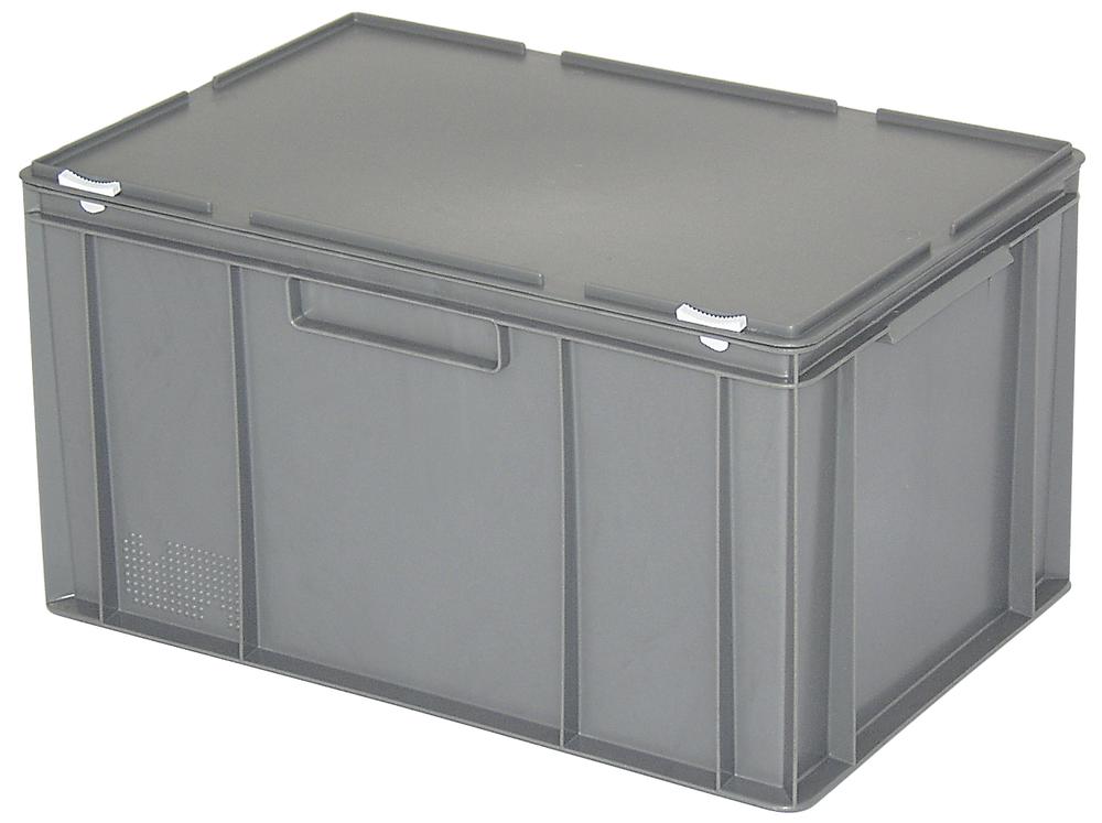 Eurobak met deksel | grijs | B 400 x H 330 x L 600 mm | 63,00