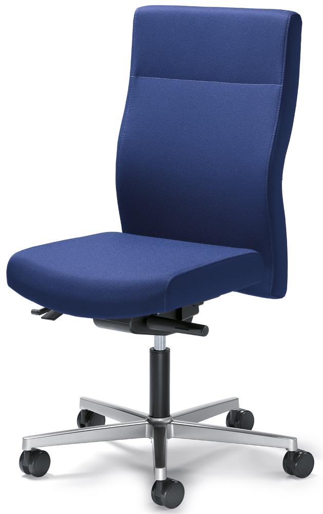 Bureaustoel winSIT zonder armleggers | blauw | zitneigingautomatic, zitdiepteverstelling | aluzilver