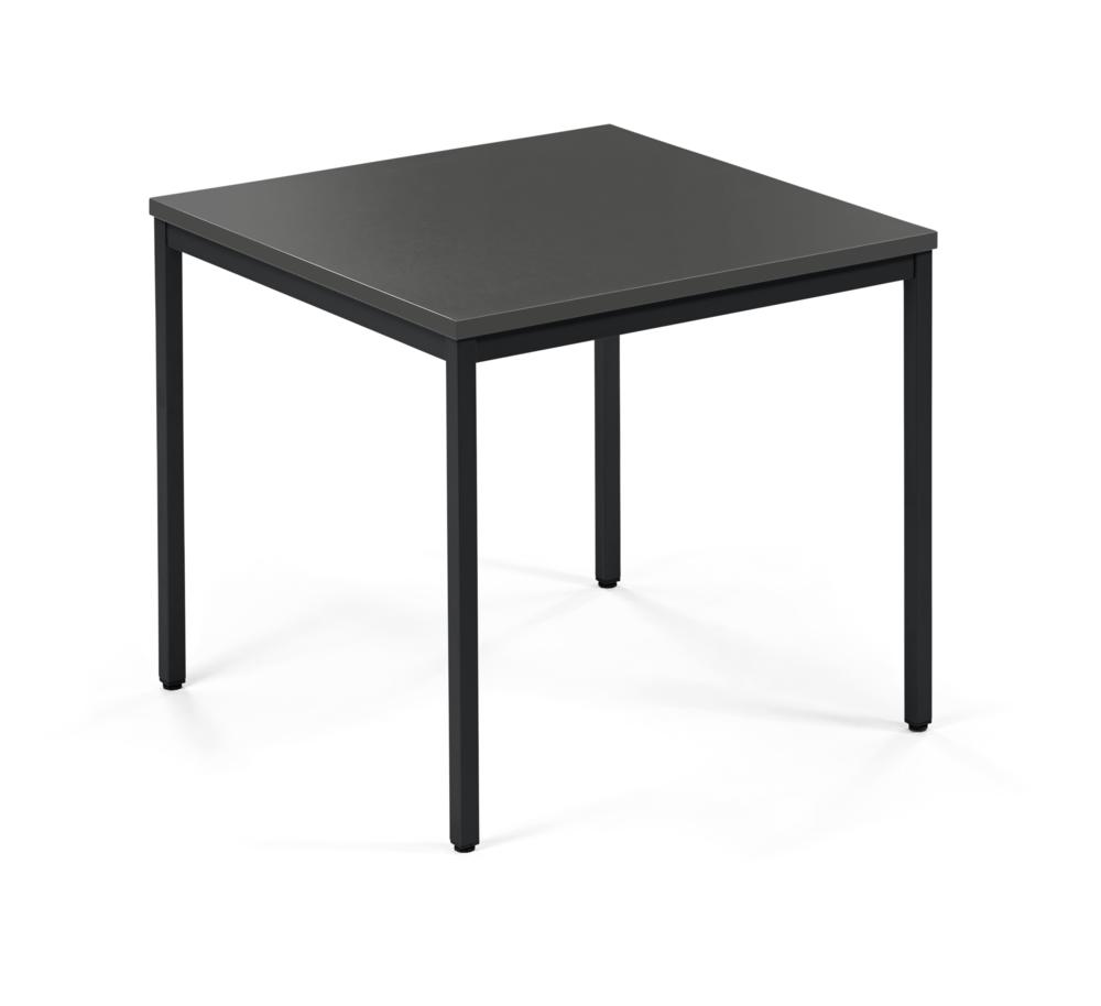 Vergader- en conferentietafel MODUL | antraciet | 800 | 800 | zwart RAL 9005 | vierkant