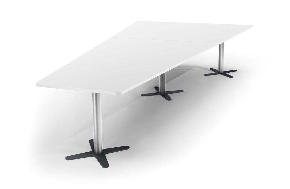 Conferentietafel DUBLIN | wit | 3800 | verchroomd