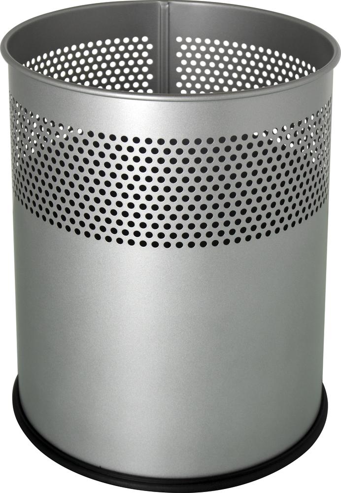 Papiermand, rond, inhoud 18 liter | zilver | rond