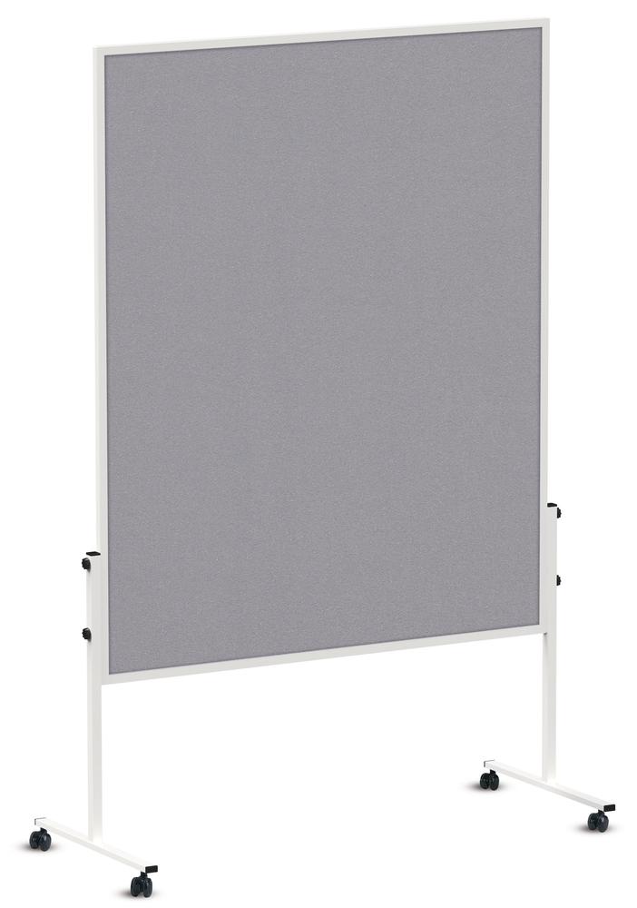Presentatiebord ECONOMY | textiel grijs /Whiteboard | smal - enkelvoudig