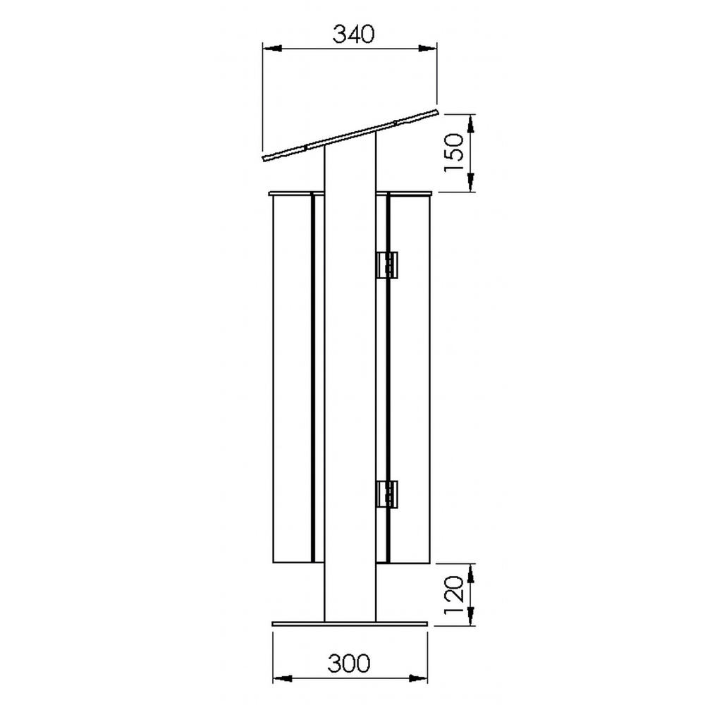 Afvalbak met staander Solid | mosgroen RAL 6005 | 1000 | Om vast te schroeven | schuin dak | 70,00