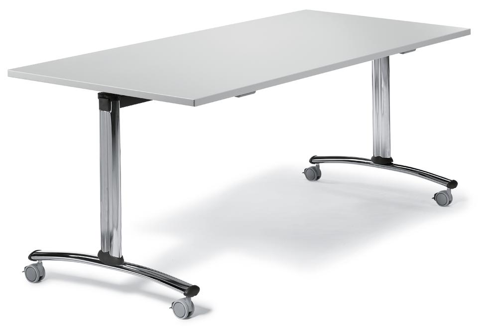 Klaptafel MODUL met wielen | lichtgrijs | 1200 | verchroomd