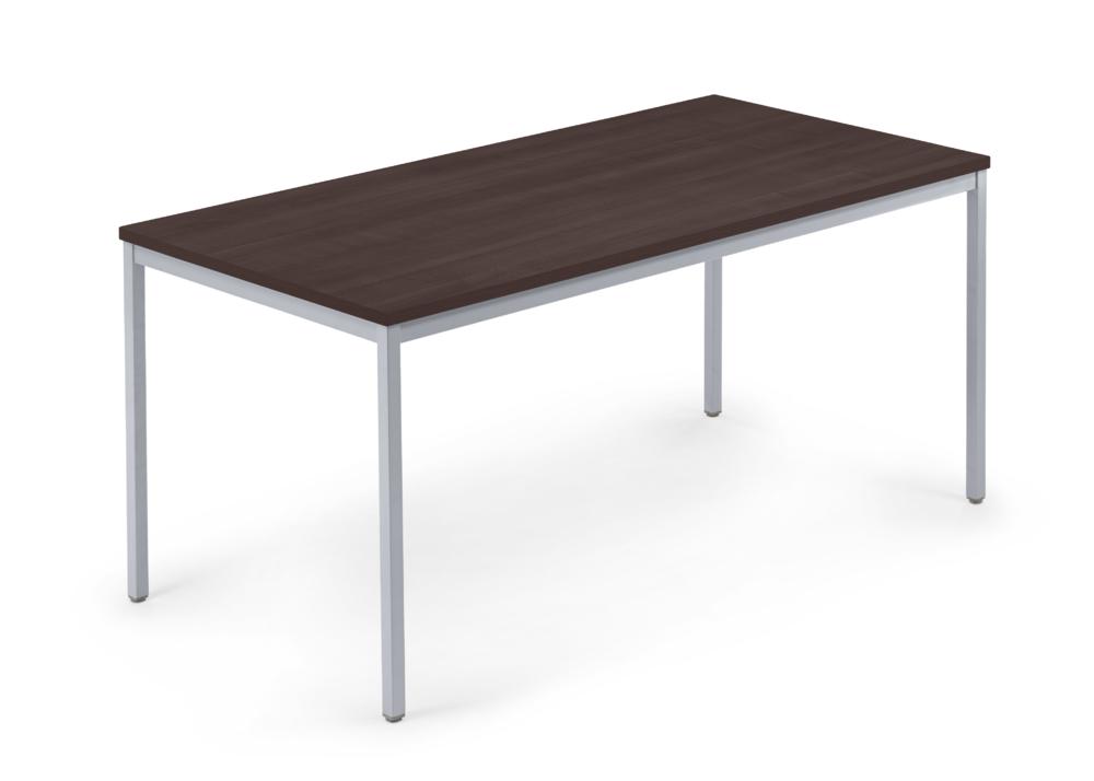 Conferentietafel MODUL | nootdecor donker | 1200 | 600 | aluzilver RAL 9006 | rechthoek