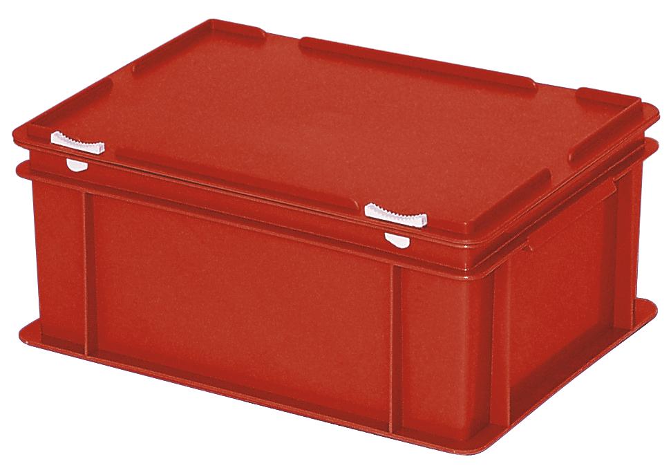 Eurobak met deksel | rood | B 300 x H 180 x L 400 mm | 16,00