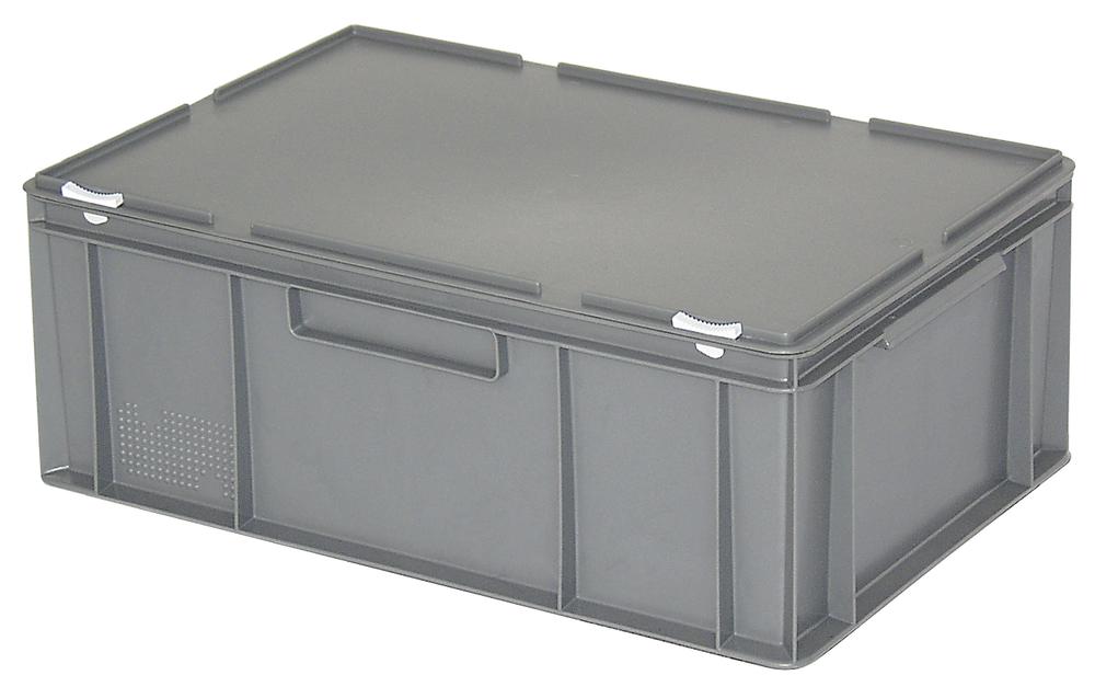 Eurobak met deksel | grijs | B 400 x H 230 x L 600 mm | 43,00