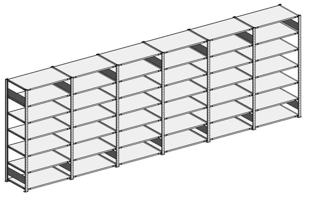 Steckregal ST 3000 - Komplettangebot | Sechserregal, Breite 6090 mm | 150 | 600