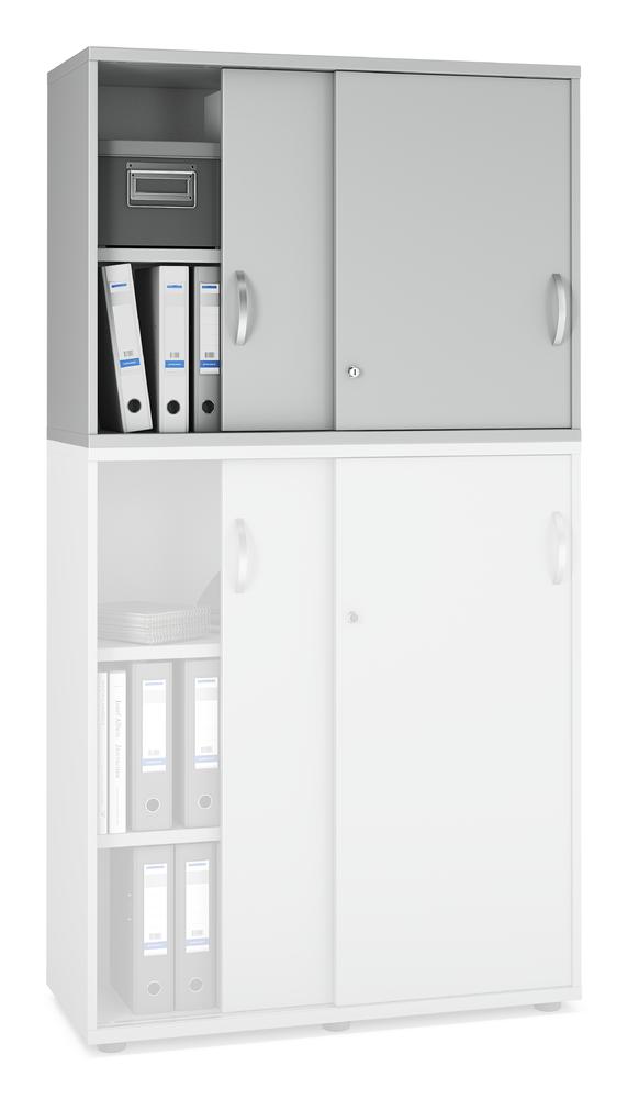 Opzetschuifdeurkast PROFI MODUL | lichtgrijs | 1000 | 750 mm (2 OH)