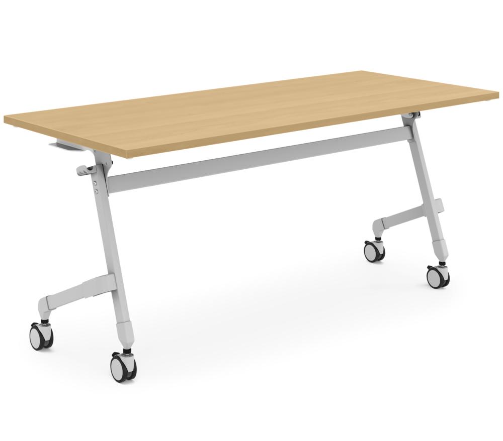 Mobiele klaptafel op wielen | beukdecor | 1600 | aluzilver RAL 9006