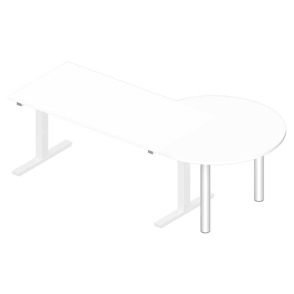 Aanbouwbladen 3/4-cirkel PROFI MODUL | wit | aluzilver RAL 9006