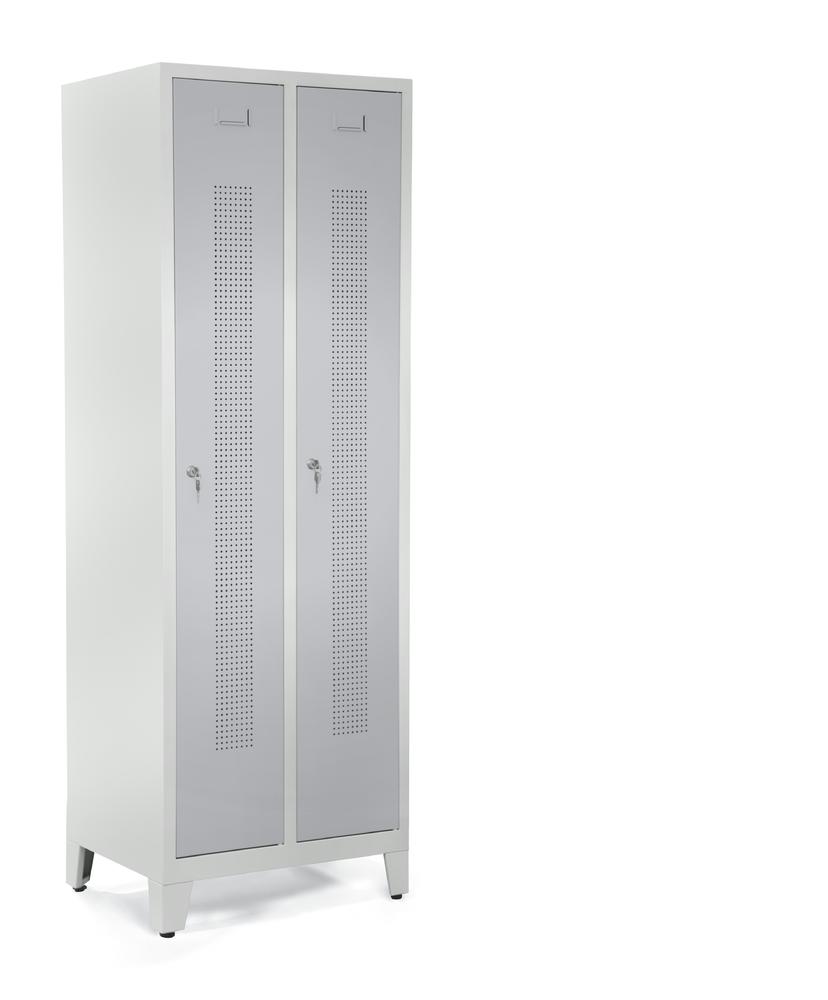 Garderobekasten SYSTEEM SP1 met poten | aluzilver RAL 9006 | met poeten | 300 | cilinderslot