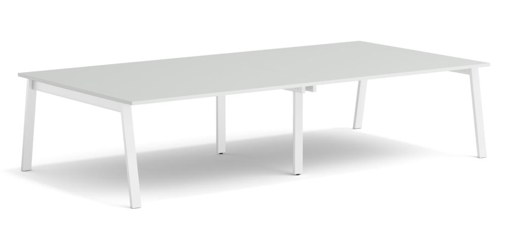 Conferentietafel met A-poot | lichtgrijs | 1800 | 1610 | Aanbouwtafel | wit