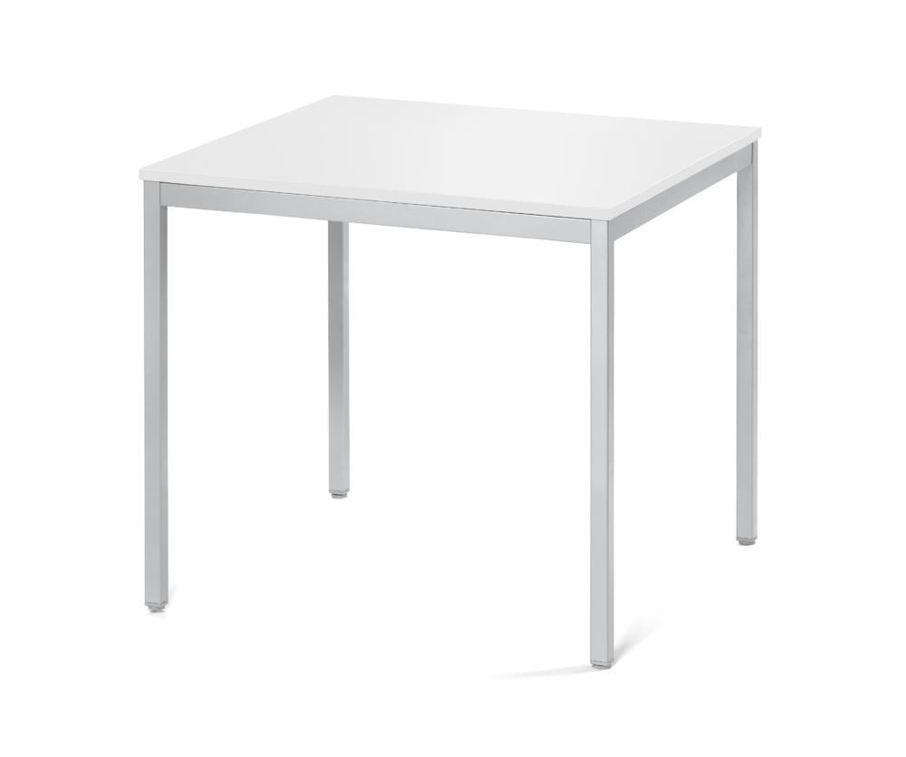 Konferenztisch MULTI MODUL | wit | 800 | 800 | aluzilver RAL 9006 | vierkant