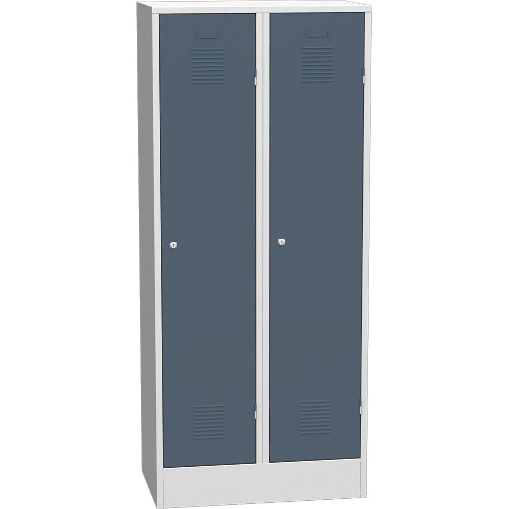 Metalen garderobekast Delta PROTECT | blauwgrijs RAL 7031 | 400 | haak- en oogslot