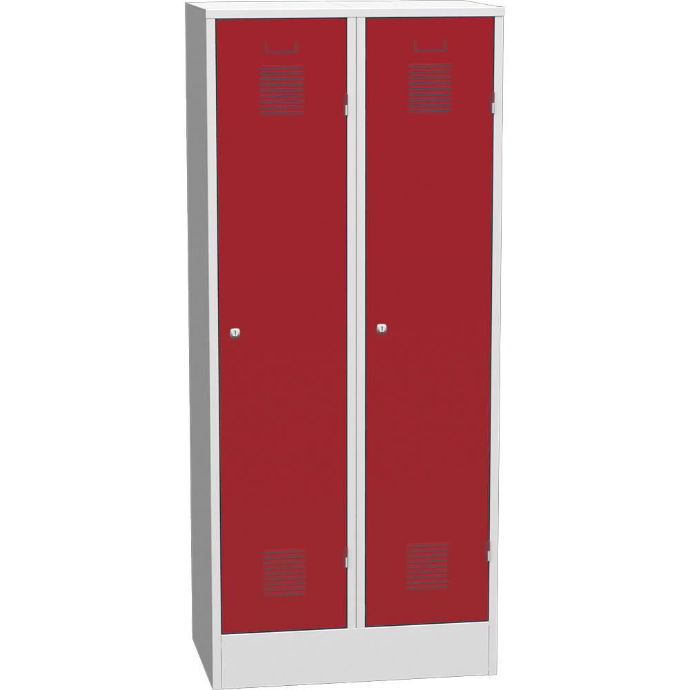 Metalen garderobekast Delta PROTECT | vuurrood RAL 3000 | 400 | haak- en oogslot