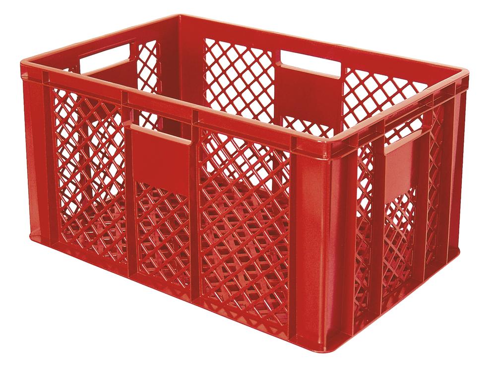 Stapelbare bak | rood | 320 | 400 | 600 | geperforeerde wanden