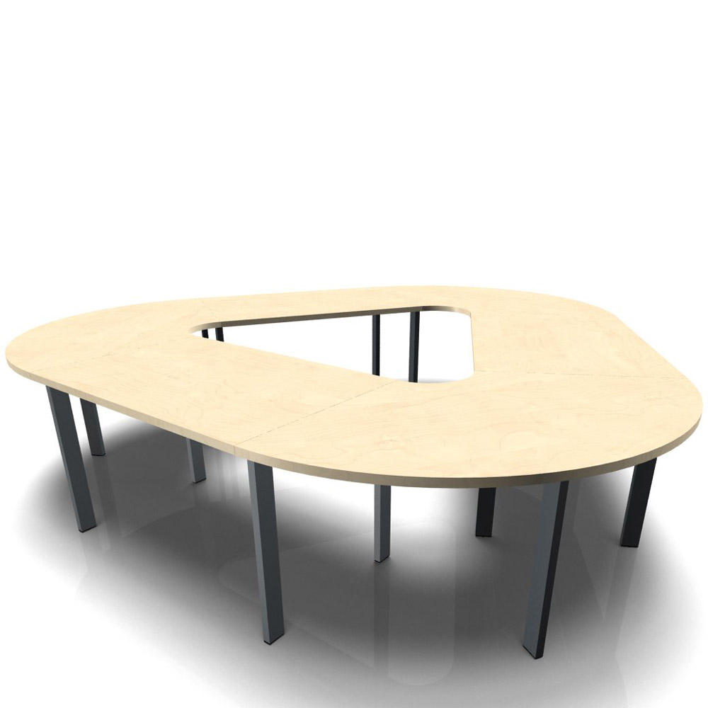 Conferentietafel DELTA-ORBIS | esdoorndecor | 3285 | driehoekig, 12 zitplaatsen | donkergrijs RAL 7012