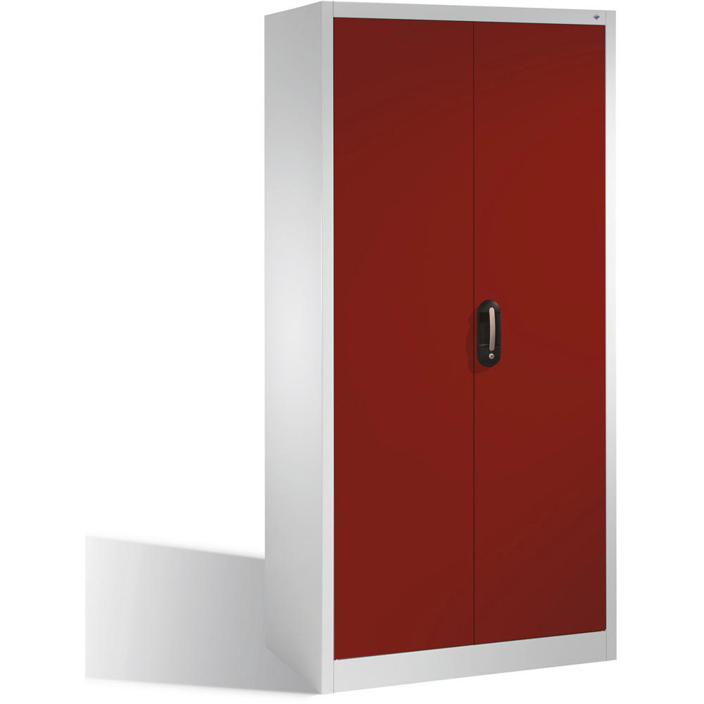 Kantoorkast met draaideuren, staal ERGO LOCK 4 | robijnrood RAL 3003 | 930 | 500