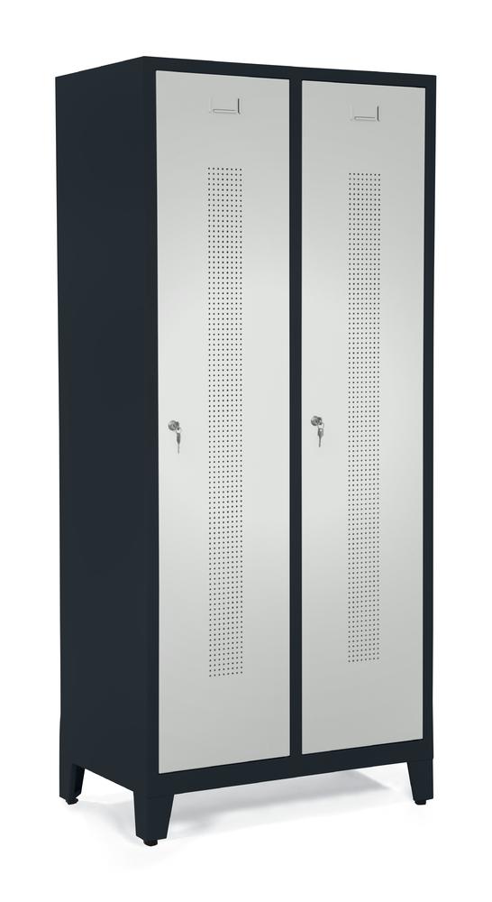Garderobekasten SYSTEEM SP1 met poten | lichtgrijs RAL 7035 | met poeten | 400 | cilinderslot