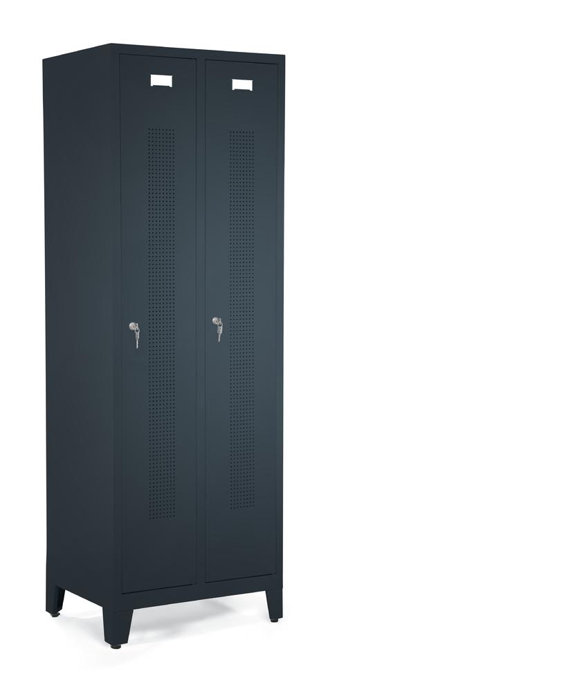 Garderobekasten SYSTEEM SP1 met poten | antraciet RAL 7021 | met poeten | 300 | cilinderslot