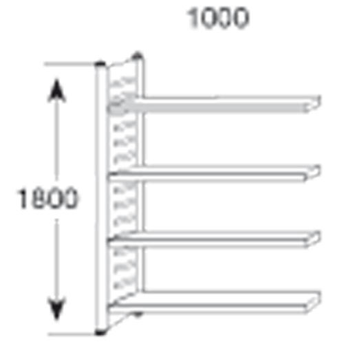 Stalen schroefrek STE 1500 | 1800 | Magazijnstelling | 1000 | 500