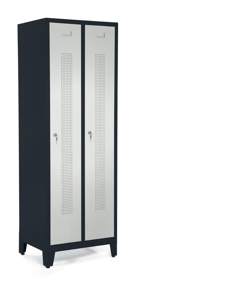 Garderobekasten SYSTEEM SP1 met poten | lichtgrijs RAL 7035 | met poeten | 300 | cilinderslot