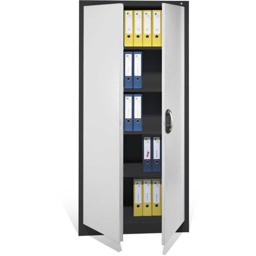 Kantoorkast met draaideuren, staal ERGO LOCK 4 | lichtgrijs RAL 7035 | 800 | 400