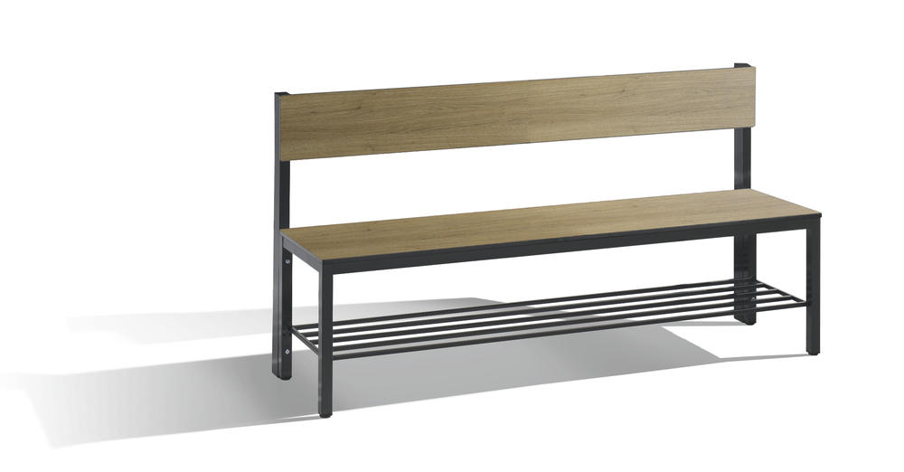 Bank met rugleuning Basic Plus | eikdecor | 1500 | Met rugleuning | vrijstaande zitbank | met schoenenrooster