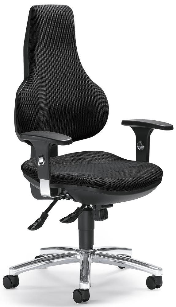 Bureaustoel COMFORT FIT DELUXE met armleggers | zwart | verchroomd