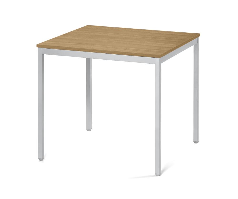 Vergader- en conferentietafels PROFI MODUL | licht eik | 800 | 800 | aluzilver RAL 9006 | vierkant